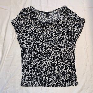 H&M Black & White Cheetah Print Top